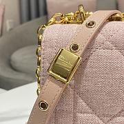 Dior Caro Bag Medium Rose Pink Linen Size 25.5 x 15.5 x 8 cm - 2