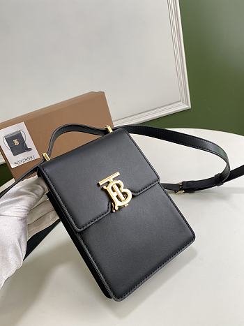 Burberry Leather Robin Bag Black Size 13.5 x 4.5 x 19 cm