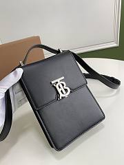 Burberry Leather Robin Bag Black Silver Bucket Size 13.5 x 4.5 x 19 cm - 1