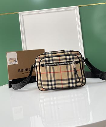 Burberry Beige Vintage Check Bonded Bag Size 22.5 x 8.2 x 14.5 cm