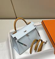 Hermes Kelly Blue Bag Size 25 cm - 3