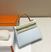 Hermes Kelly Blue Bag Size 25 cm - 4
