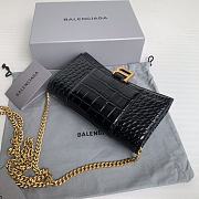 Balenciaga Hourglass Mini Chain Bag Black Size 19.3 x 11.9 x 4.8 cm - 4
