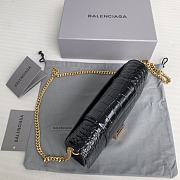 Balenciaga Hourglass Mini Chain Bag Black Size 19.3 x 11.9 x 4.8 cm - 3