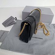 Balenciaga Hourglass Mini Chain Bag Black Size 19.3 x 11.9 x 4.8 cm - 2