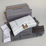 Balenciaga Hourglass Mini Chain Bag White Size 19.3 x 11.9 x 4.8 cm - 3