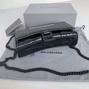 Balenciaga Hourglass Mini Chain Bag Full Black Size 19.3 x 11.9 x 4.8 cm - 6
