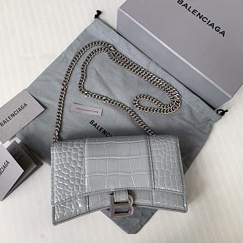 Balenciaga Hourglass Mini Chain Bag Grey Size 19.3 x 11.9 x 4.8 cm