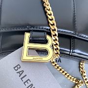 Balenciaga Hourglass Mini Chain Bag Black Gold Size 19.3 x 11.9 x 4.8 cm - 6