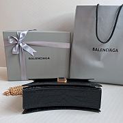 Balenciaga Crocodile Pattern Black Hourglass Chain Bag Size 25 x 15 x 9.5 cm - 6