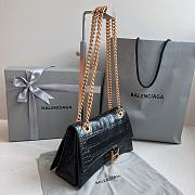 Balenciaga Crocodile Pattern Black Hourglass Chain Bag Size 25 x 15 x 9.5 cm - 4