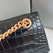 Balenciaga Crocodile Pattern Black Hourglass Chain Bag Size 25 x 15 x 9.5 cm - 3