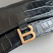 Balenciaga Crocodile Pattern Black Hourglass Chain Bag Size 25 x 15 x 9.5 cm - 2