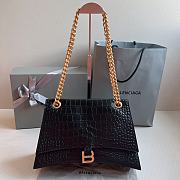 Balenciaga Crocodile Pattern Black Hourglass Chain Bag Size 31 x 20 x 12 cm - 1