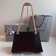 Balenciaga Crocodile Pattern Black Hourglass Chain Bag Size 31 x 20 x 12 cm - 6