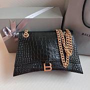 Balenciaga Crocodile Pattern Black Hourglass Chain Bag Size 31 x 20 x 12 cm - 4