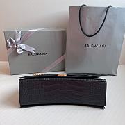 Balenciaga Crocodile Pattern Black Hourglass Chain Bag Size 31 x 20 x 12 cm - 3