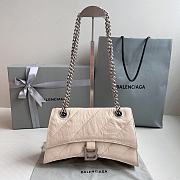 Balenciaga Cream Hourglass Chain Bag Size 25 x 15 x 9.5 cm - 1