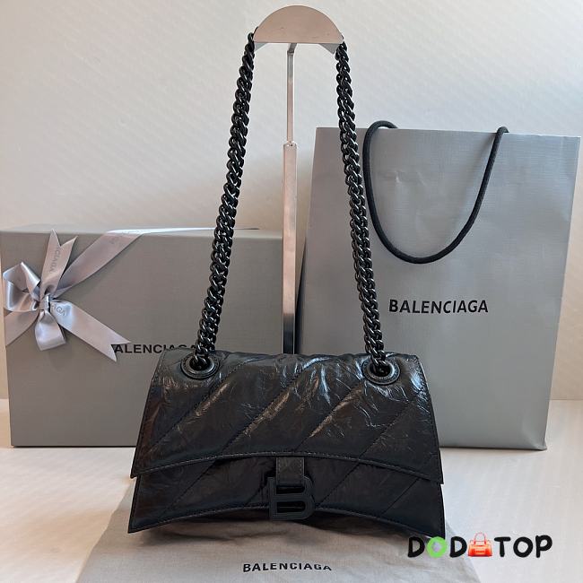 Balenciaga Full Black Hourglass Chain Bag Size 25 x 15 x 9.5 cm - 1
