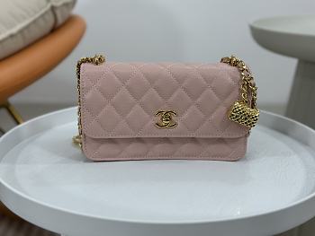 Chanel Wallet On Chain Pink Size 11 x 19 x 6 cm