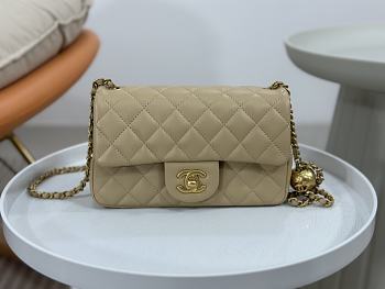 Chanel Chain Flap Bag Beige Size 13 x 20 x 7 cm