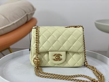 Chanel Flap Bag Mini Yellow Size 17 cm