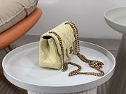 Chanel Flap Bag Lambskin Yellow Size 20 cm - 5