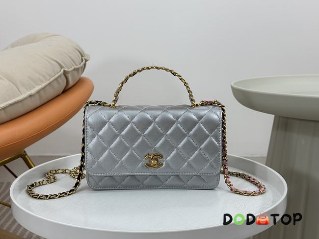 Chanel WOC Handle Silver Bag Size 19 cm - 1