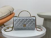 Chanel WOC Handle Silver Bag Size 19 cm - 1