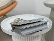 Chanel WOC Handle Silver Bag Size 19 cm - 5