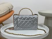 Chanel WOC Handle Silver Bag Size 19 cm - 4