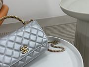 Chanel WOC Handle Silver Bag Size 19 cm - 2