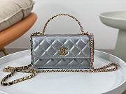 Chanel WOC Handle Silver Bag Size 17 cm - 1
