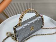 Chanel WOC Handle Silver Bag Size 17 cm - 6