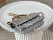 Chanel WOC Handle Silver Bag Size 17 cm - 5