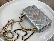 Chanel WOC Handle Silver Bag Size 17 cm - 4