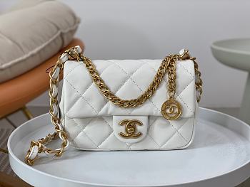 Chanel Lambskin Gold Coin Bag Flap Bag Size 20 x 13.5 x 5.5 cm