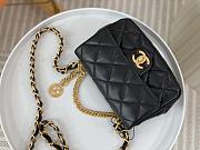 Chanel Lambskin Gold Coin Bag Flap Bag Black Size 20 x 13.5 x 5.5 cm - 2