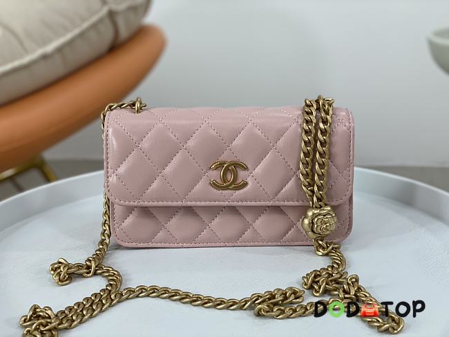 Chanel WOC Chain Bag Golden Flower Pink Size 17 cm - 1