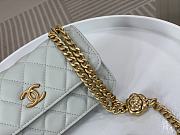 Chanel WOC Chain Bag Golden Flower Light Blue Size 17 cm - 6