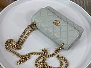 Chanel WOC Chain Bag Golden Flower Light Blue Size 17 cm - 2