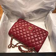 Chanel Flap Bag Lambskin Red Gold Hardware Size 25 x 6.5 x 16 cm - 5