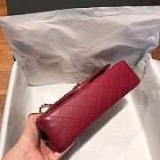 Chanel Flap Bag Lambskin Red Gold Hardware Size 25 x 6.5 x 16 cm - 4