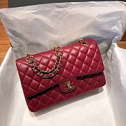 Chanel Flap Bag Lambskin Red Gold Hardware Size 25 x 6.5 x 16 cm - 2