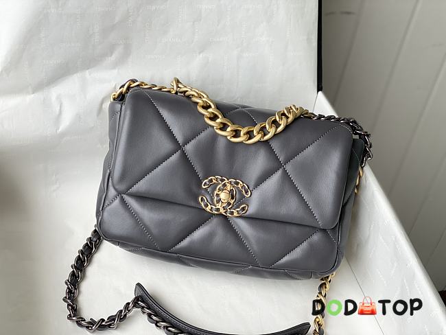 Chanel 19 Flap Dark Grey Bag Size 26 x 9 x 16 cm - 1