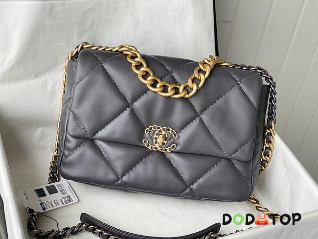 Chanel 19 Flap Bag Lambskin Dark Grey Size 30 x 10 x 20 cm - 1