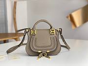 Chloé Grey Marcie Double Carry Leather Shoulder Bag Size 21 x 16 x 8 cm - 1