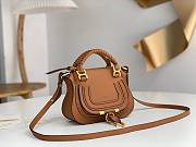 Chloé Brown Marcie Double Carry Leather Shoulder Bag Size 21 x 16 x 8 cm - 5