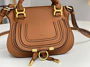 Chloé Brown Marcie Double Carry Leather Shoulder Bag Size 21 x 16 x 8 cm - 3