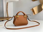 Chloé Brown Marcie Double Carry Leather Shoulder Bag Size 21 x 16 x 8 cm - 2